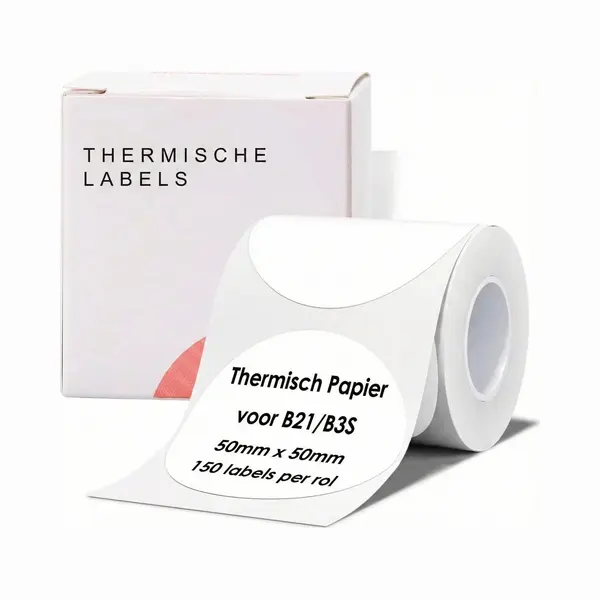Niimbot Labelprinterrol B21/B1/B3S/K3 - 50x50mm - 1 Rol - Wit - Rond thumbnail