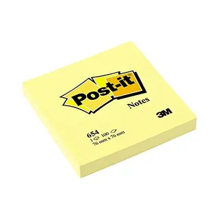 Haftnotiz Post-it 76x76mm 654 Gelb, 100 Blatt