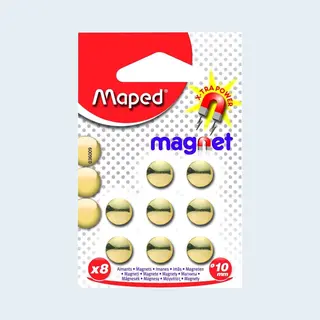 Maped 036009 Magnets Diameter 10 Mm Pack Of 8 Gold