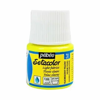 Pebeo Setacolor Light Fabric Paint 45-Milliliter Bottle, Fluorescent Yellow, Flourescent Yellow