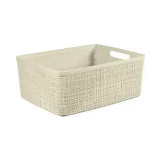Curver Opbergmand, Rechthoekig, Jute, 12 L, Voor Het Organiseren Van Het Hele Huis, Stapelbaar, Gemakkelijk Te Transporteren, 100% Gerecycled, 36, 2 X