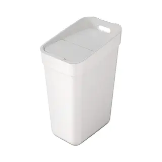 Curver Ready To Collect 30L Sorting Bin With Wall Or Door Holder For Kitchen, Bathroom, Laundry Room - 100% Recycled - White
