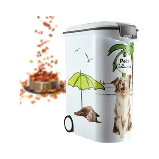 Curver Voedselcontainer Hond - 54L- 20KG - 28x50x61cm - Wit/Grijs
