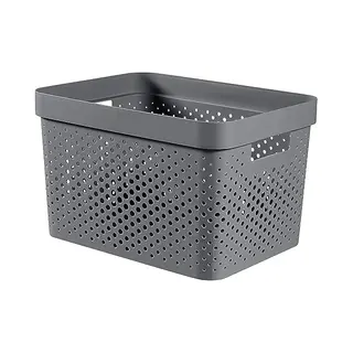 Curver | Behälter Infinity 17 L, Anthrazit, 35, 5 X 26, 2 X 21, 9 Cm, Recycelter Kunststoff, 245661, One Size