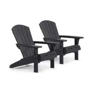 Keter Troy Adirondack Tuinstoel - 2 Stuks - 81x93x96, 5cm - Zwart