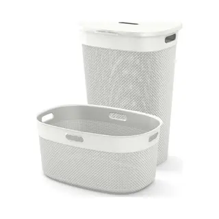 Curver Filo Wasmand Met Deksel 55L + Wasmand 45L - Wit