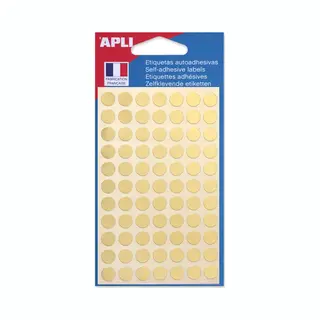 Agipa Ronde Etiketten In Etui Diameter 15 Mm, Goud, 112 Stuks, 28 Per Blad