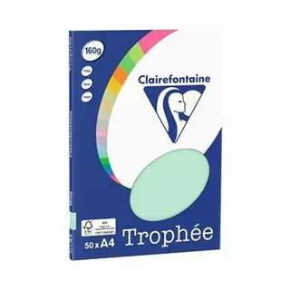 Clairefontaine 4155C - Ries Druckerpapier / Kopierpapier Clairalfa Ppp, Din A4, 160g, 50 Blatt, Hellgrün, 1 Ries