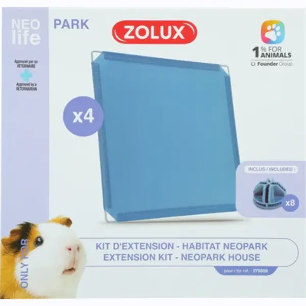 Ausrüstungsset Für Modulares Gehege - Zolux - Neo Park - Meerschweinchen - 4 Vollpaneele thumbnail