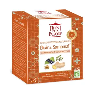Thés de la Pagode Thes De La Pagode - Kruidenthee Elixer Du Samourai - Versterking Lichaam En Immuunsysteem - Biologische Thee (18 Theezakjes)