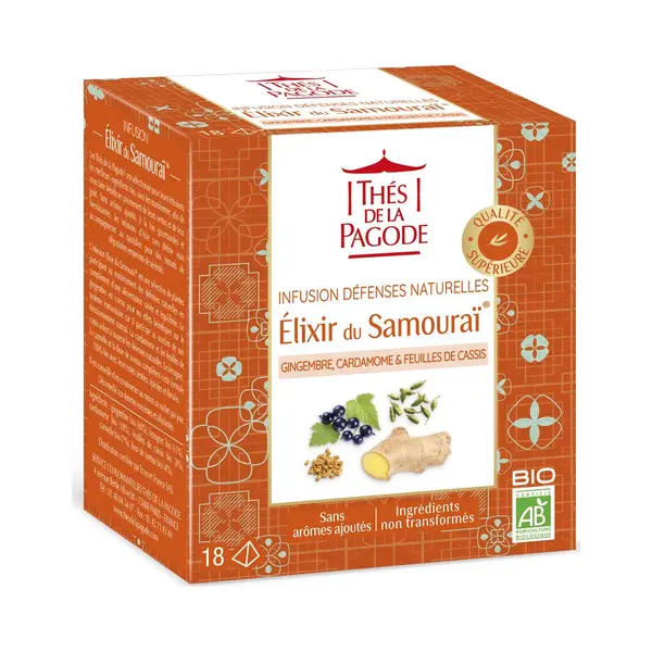 Thés de la Pagode Thes De La Pagode - Kruidenthee Elixer Du Samourai - Versterking Lichaam En Immuunsysteem - Biologische Thee (18 Theezakjes) thumbnail