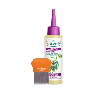 Puressentiel Head Lice Treatment Lotion & Head Lice Comb - Kills 100% Head Lice In Just 10 Minutes - 100% Natural Formula - Easy To Apply Lotion 100ml