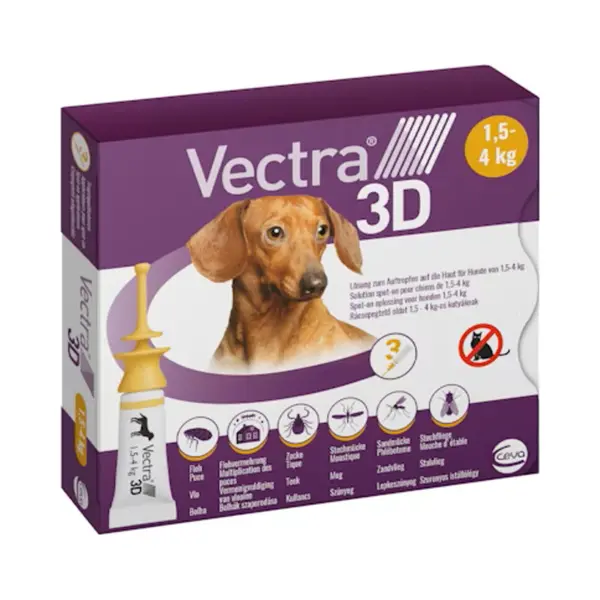Vectra 3D Dog Xs - 1, 5 Bis 4 Kg - 3 Pipetten thumbnail