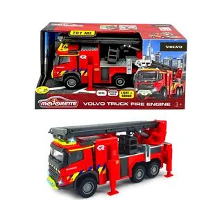 Majorette Grand Series - Volvo Fmx Brandweerwagen Be - Metaal - Licht En Geluid - 19 Cm - Speelgoedvoertuig