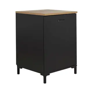 Onderkast Manno 60cm Met 1 Deur - Zwart/eik - Gautier - Gami - Keuken Onderkast - Bruin; Zwart - Melamine; Spaanplaat