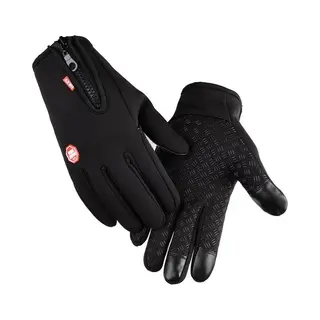 Windstopper Handschoenen Antislip, Winddicht, Thermisch Warm, Touchscreen, Ademend, Tactico Winter Heren, Dames Zwarte Rits [zwart/l]