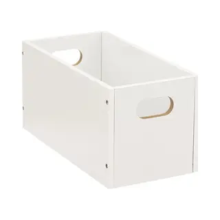 5five Opbergmand/kastmand Van Hout - Wit - 7 Liter - 31 X 15 X 15 Cm - Opbergboxen - Vakkenkast Manden