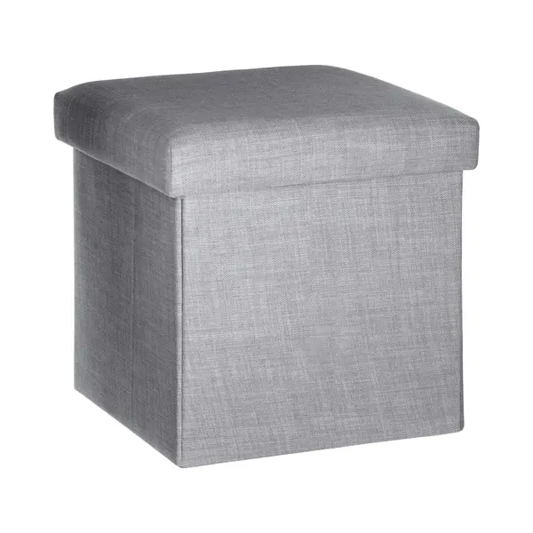 Atmosphera Poef/hocker/voetenbankje - Opbergbox - Lichtgrijs - Po/Mdf - 38 X 38 X 38 Cm - Opvouwbaar thumbnail