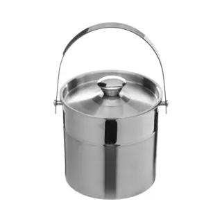 Secret De Gourmet Ijsemmer - Met Deksel - 15 Cm - Rvs - IJsblokjes Koelemmers - Ijskoeler - IJscontainer
