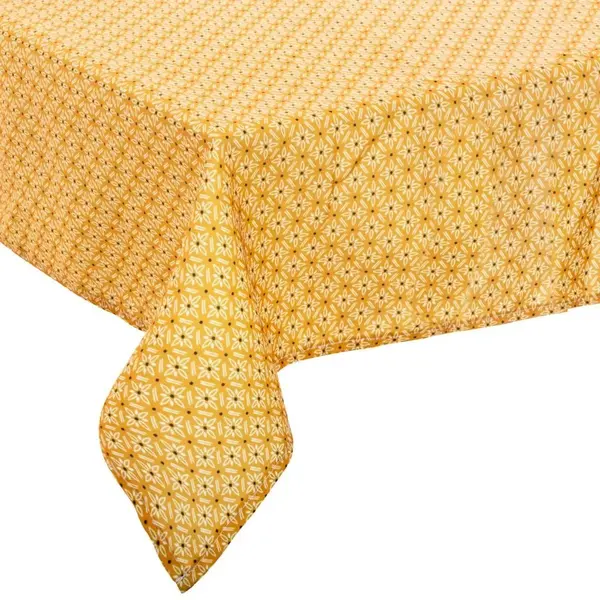 Atmosphera Tafelkleed Van Polyester Rechthoekig 240 X 140 Cm - Geel Met Print - Eettafel Tafellakens thumbnail