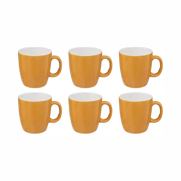 Secret de Gourmet Set Van 6 Colorama Koffiemokken - Geel - 18 Cl - Geschikt Voor Espresso & Cappuccino - Koffie Kopjes - Gele Kleur - 6 Stuks - thumbnail