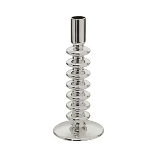Atmosphera Kaarsen Kandelaar - Decoratief Glas - Dinerkaarsen - Zilver - D9 X H22 Cm