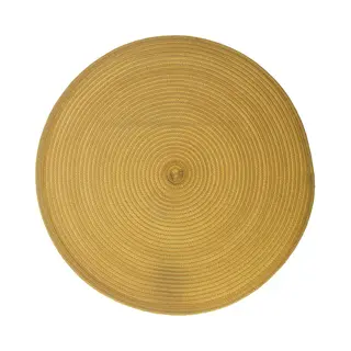 Secret De Gourmet Ronde Placemat - Geel - Gevlochten Kunststof - Dia 38 Cm - Onderleggers