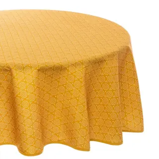Atmosphera Createur D'interieur Atmosphera - Etnik Vlekbestendig Tafelkleed - Okergeel - D180 Cm