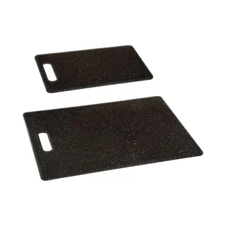 Secret De Gourmet Keuken Snijplanken Set - 2x Stuks - Zwart - 15 X 25 En 27 X 36 Cm - Kunststof - Broodplanken - Snijplankjes