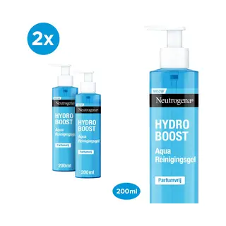 Neutrogena Hydro Boost Aqua Reinigingsgel Parfumvrij - Gezichtsreiniging Met Hyalonzuur En Glycerine - 2 X 200ml