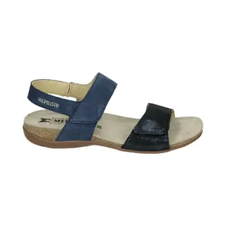 Mephisto - Agave Velcalf - Platte SandalenDames Sandalen - Kleur, Blauw - Maat, 37