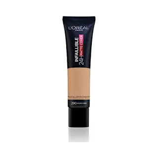 L'Oreal Paris Cover Liquid Foundation, With 4% Niacinamide, Long Lasting, Natural Finish, Available In 20 Shades, Spf 25, Infallible 32H Matte Cover,