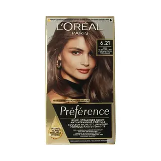 L'Oréal Paris, Haarkleur, L'Oreal Paris Preference 6.21 Very Light Cool Brown Hair Color (6, 21 Zeer Licht Koel Bruin)
