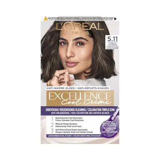 , L'Oréal Excellence Cool Crème Permanente Crèmekleuring 5.11 - Ultra As Lichtbruin