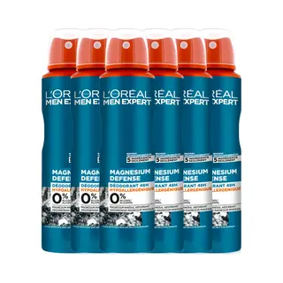 6x L'Oréal Men Expert Deodorant Spray Magnesium 150 Ml