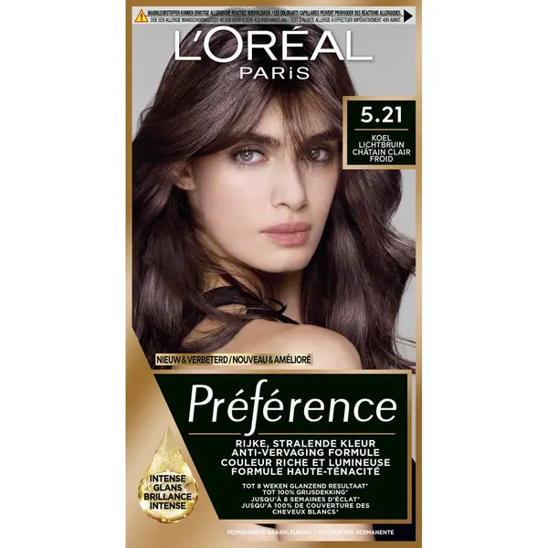 L'Oréal Paris, Haarkleur, L'Oreal Paris Preference 5.21 Cool Light Brown Hair Color (5.21 Koel Lichtbruin) thumbnail