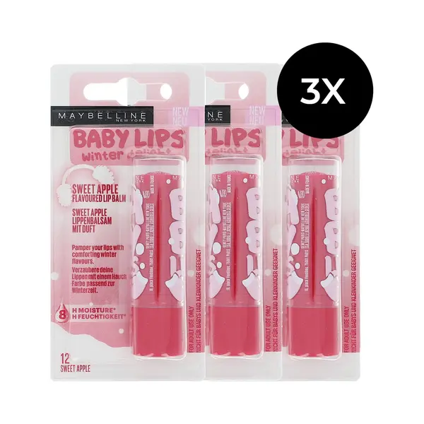Maybelline Baby Lips Winter Delight Sweet Apple Lippenbalsem - 3 X 4 Ml thumbnail