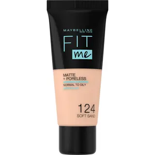 Maybelline New York Fluide Fit Me Matte & Poreless Foundation, 124 Zand, 3 Stuks (3 X 30 Ml)
