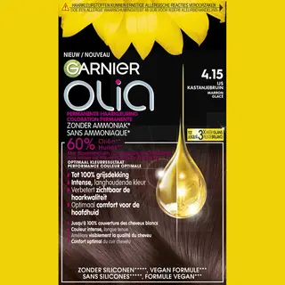 Gratis, Garnier Olia Permanente Crèmekleuring 4.15 Kastanje Middenbruin