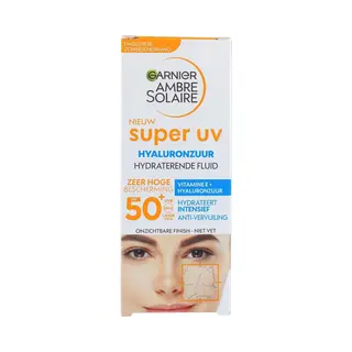 Gratis, Garnier Ambre Solaire Face Super Uv Hyaluronzuur Hydraterende Fluid Spf 50+ 40 Ml