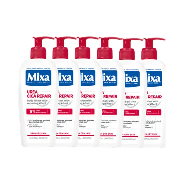Mixa Urea Cica Repair Herstelondersteunende Bodylotion - Droge En Ruwe Huid - Lichaam En Handen - 250 Ml - 6 Stuks thumbnail