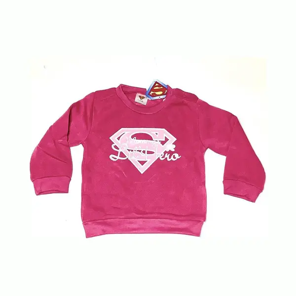 Superman Supergirl Sweater Mommy's Lil'Hero Fuchsia 68 thumbnail