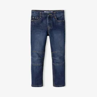Vertbaudet Die UnverwÜStliche, Robuste Jungen Straight-Jeans Waterless, Hüftweite Regular, Bundweite Verstellbar Dark Blue 134