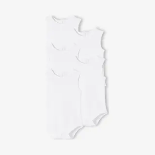Vertbaudet Set Van 5 Interlock Rompertjes Voor Baby Set Wit
