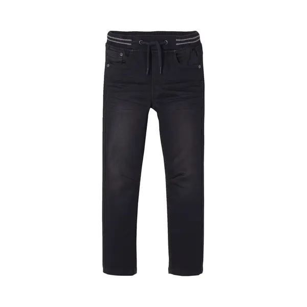Vertbaudet Jungen Sweathose, Denim-Optik Schwarz 122 thumbnail