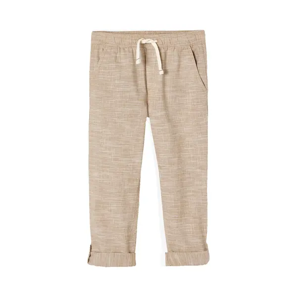 Vertbaudet Jungen 3/4-Hose, Beinlänge Verstellbar Beige Meliert 140 thumbnail