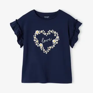Vertbaudet Kurzarmshirt Mädchen T-Shirt Mit Volantärmeln