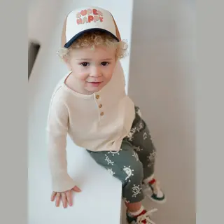 Vertbaudet Pet 'Super Happy' Babyjongens Ecru
