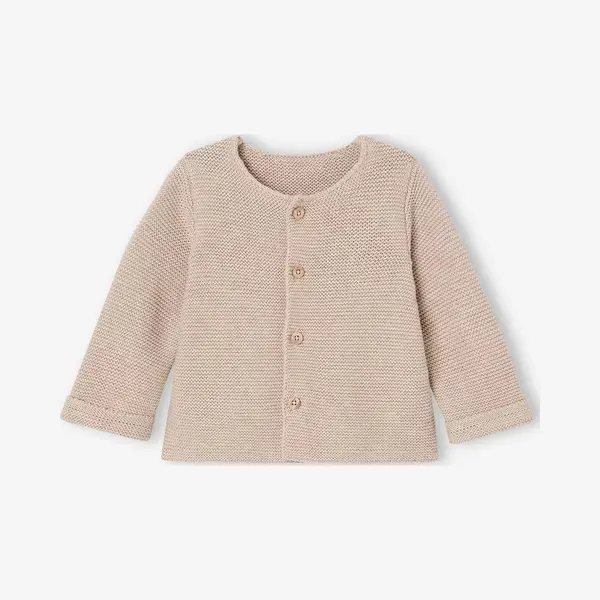 Vertbaudet Basics Vestje 100% Katoen Gemêleerd Beige thumbnail