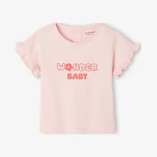 Vertbaudet T-shirt Voor Baby's Met Boodschap In Biologisch Katoen Lichtroze